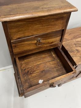 Four contemporary Indonesian hardwood chests, largest width 60cm, depth 40cm, height 70cm